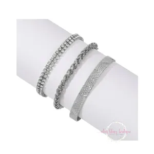 Shimmer & Shine  - Silver 3 Piece Bracelet Set