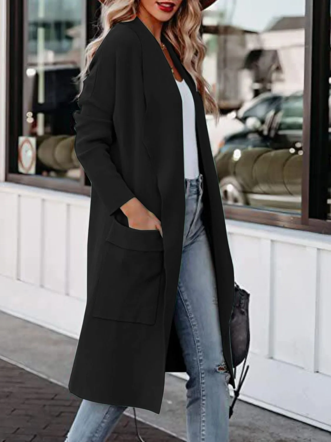 Sicily Open Front Dropped Shoulder Outerwear