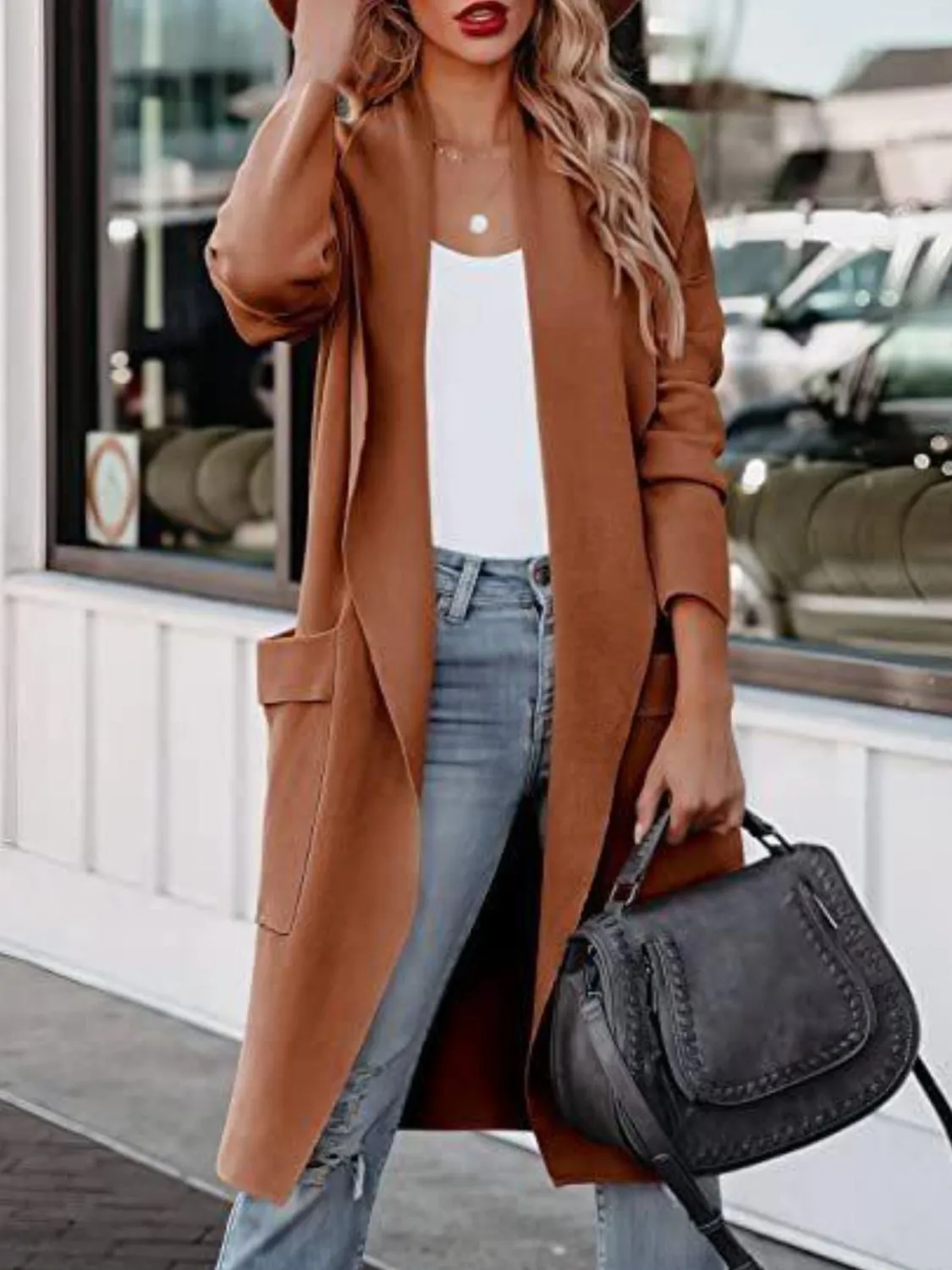 Sicily Open Front Dropped Shoulder Outerwear