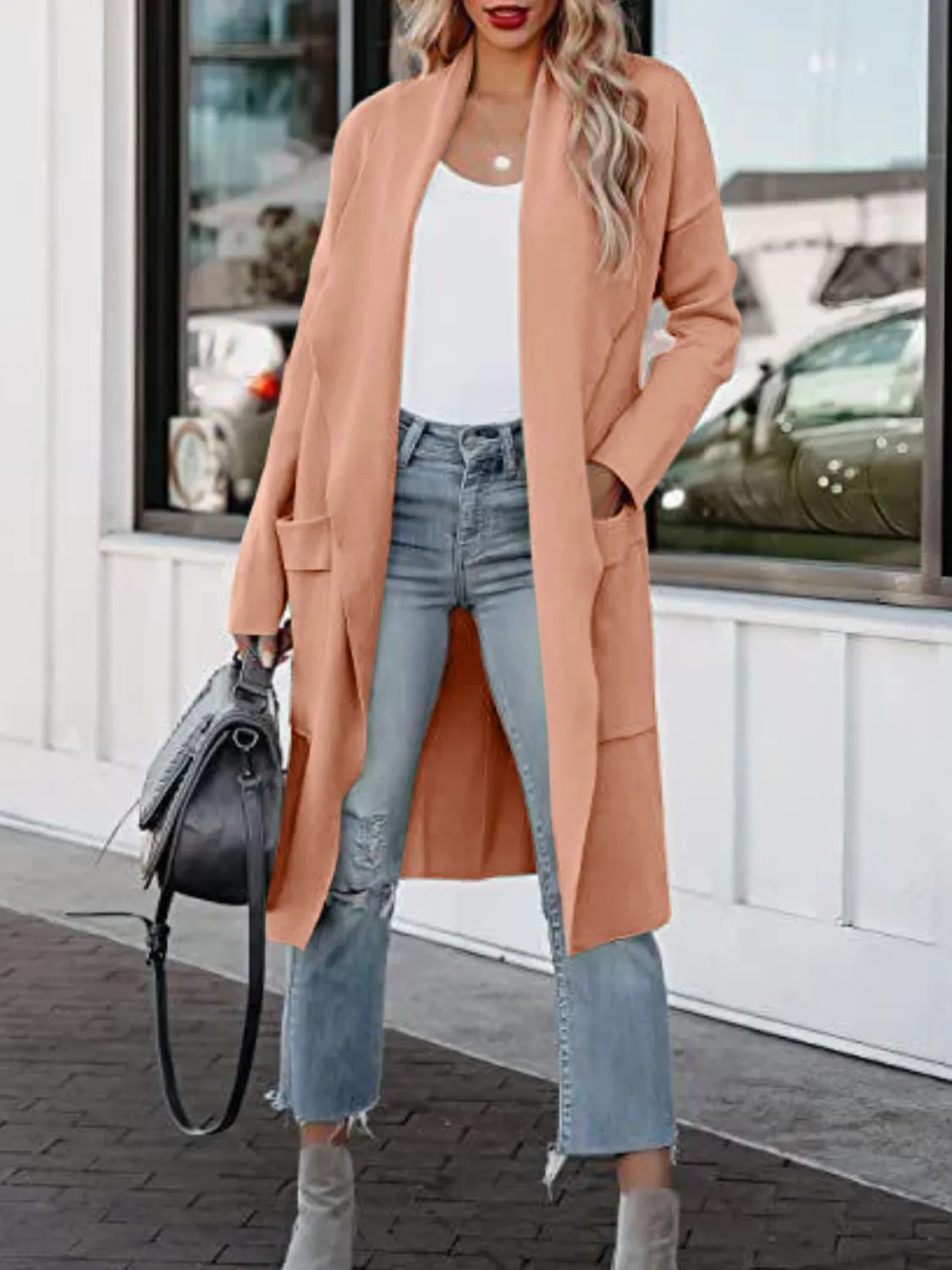 Sicily Open Front Dropped Shoulder Outerwear