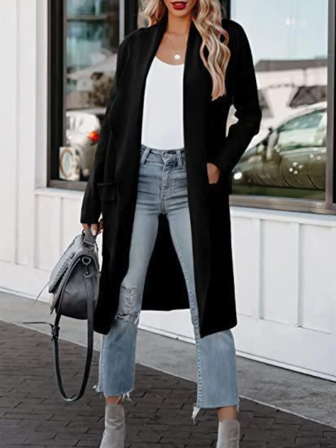 Sicily Open Front Dropped Shoulder Outerwear