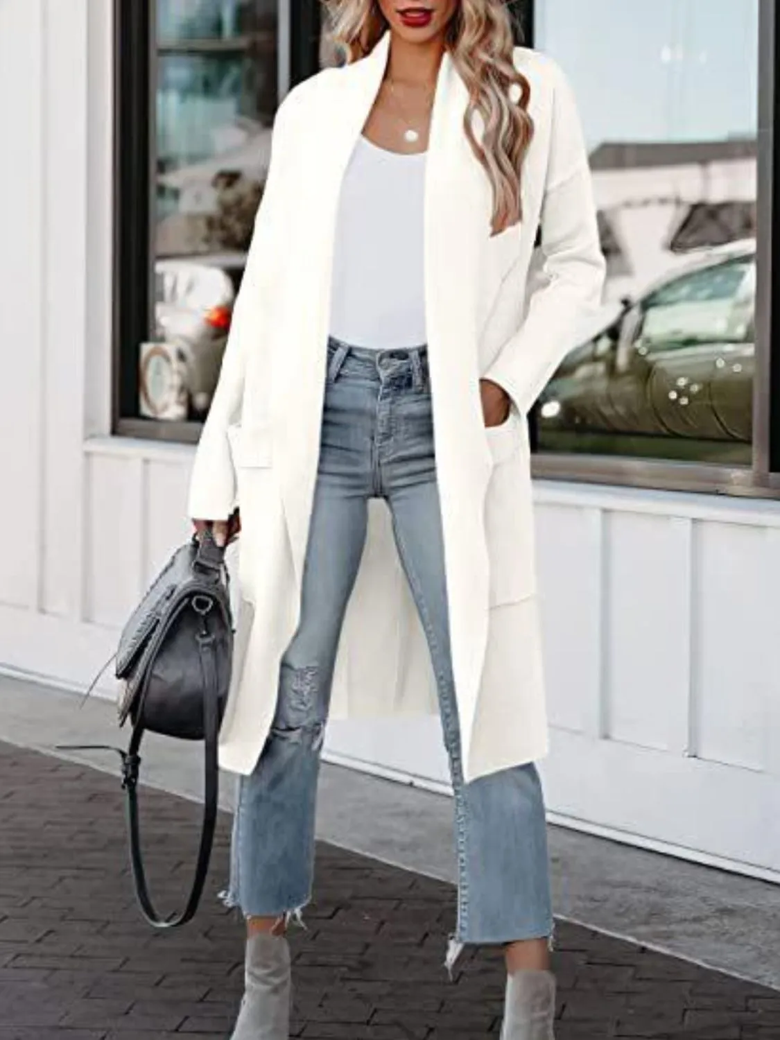 Sicily Open Front Dropped Shoulder Outerwear