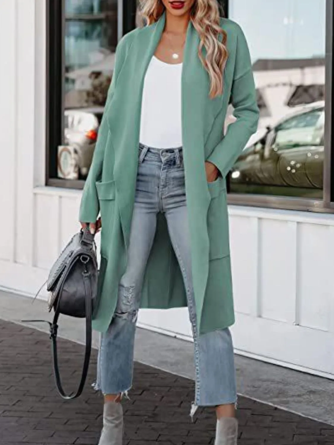Sicily Open Front Dropped Shoulder Outerwear