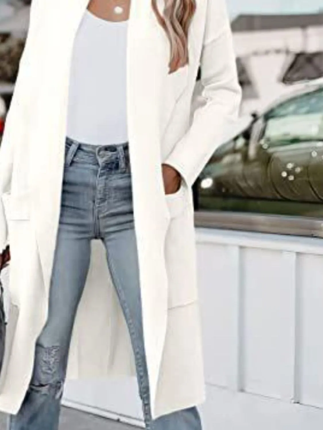 Sicily Open Front Dropped Shoulder Outerwear