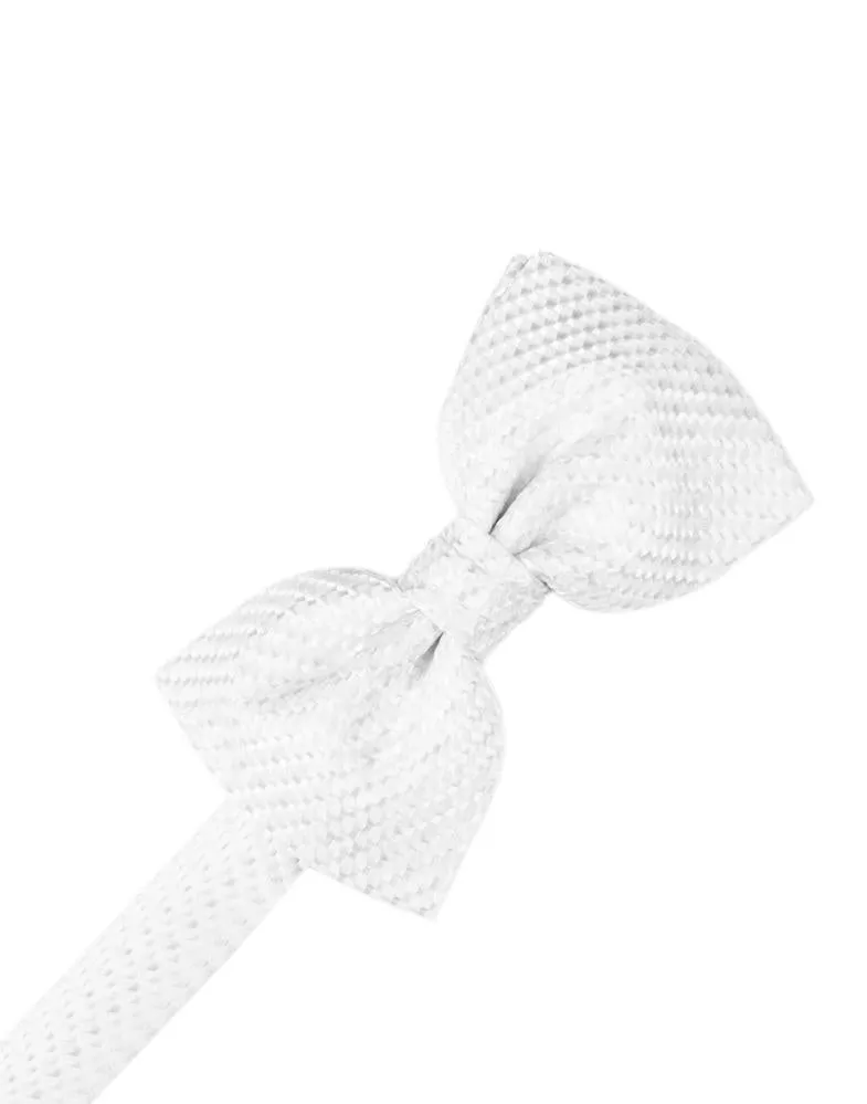 Silver Venetian Pin Dot Bow Tie