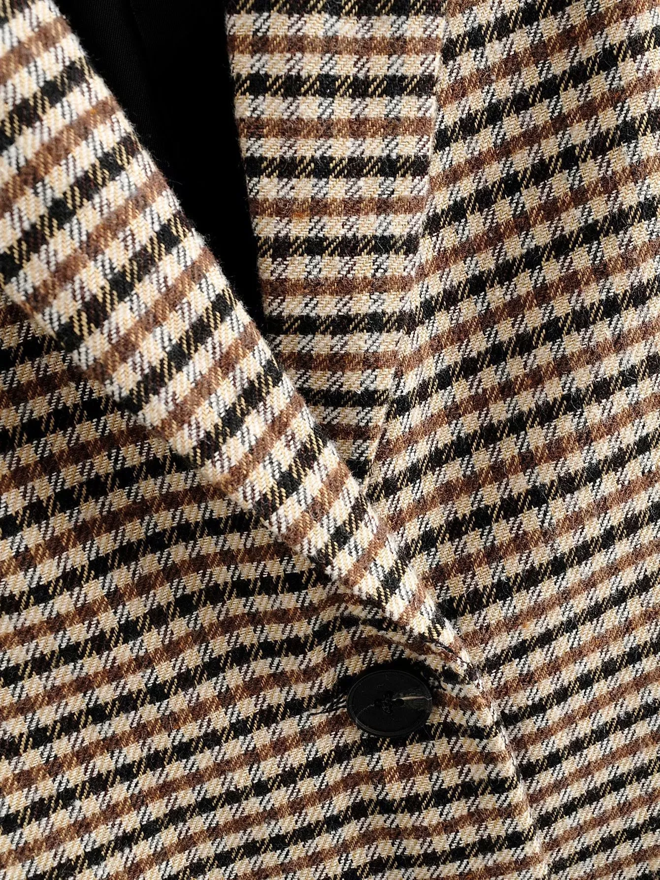 Single-breasted Houndstooth Coat Blazer Skirt Two-piece Suit