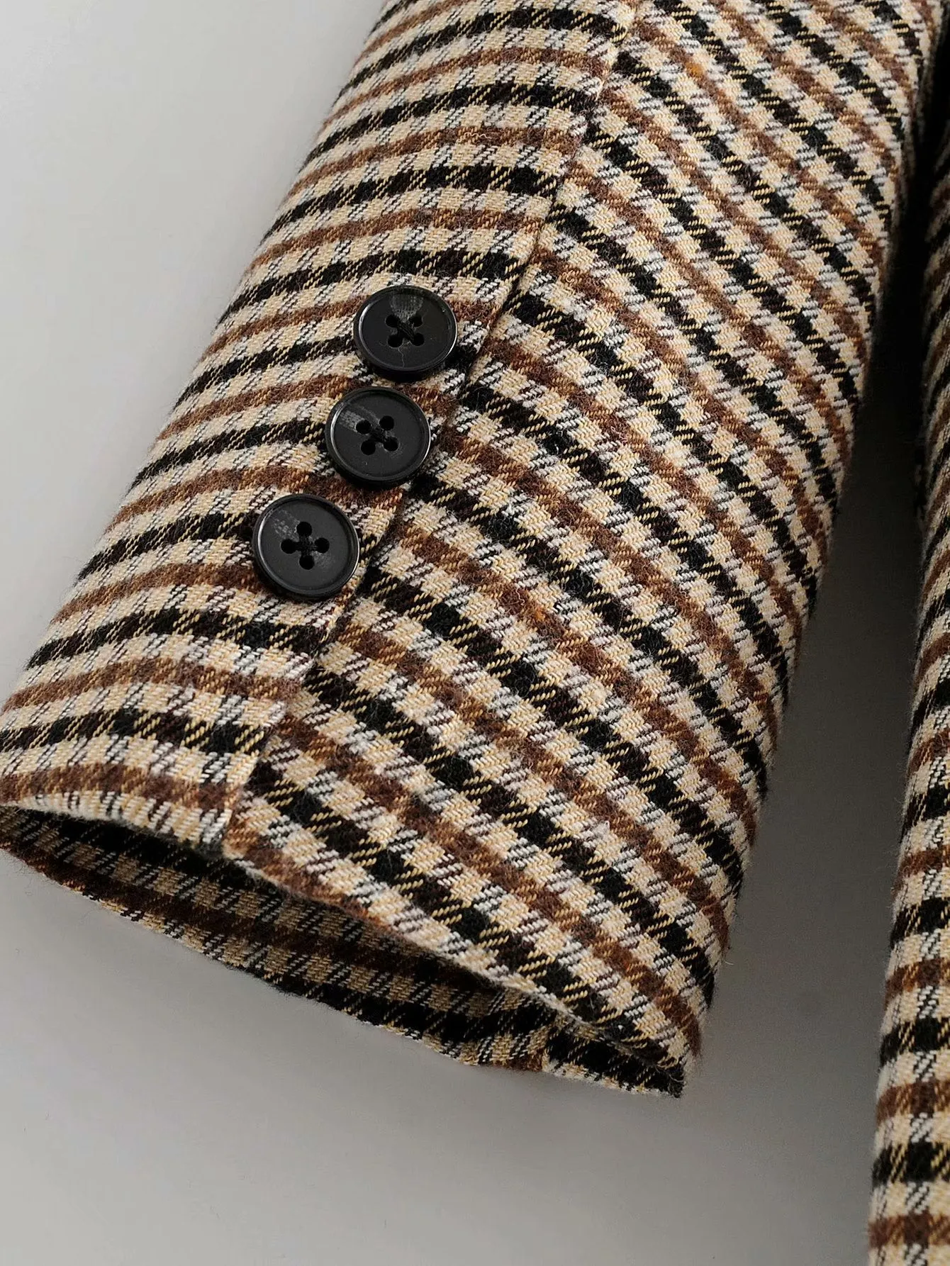 Single-breasted Houndstooth Coat Blazer Skirt Two-piece Suit