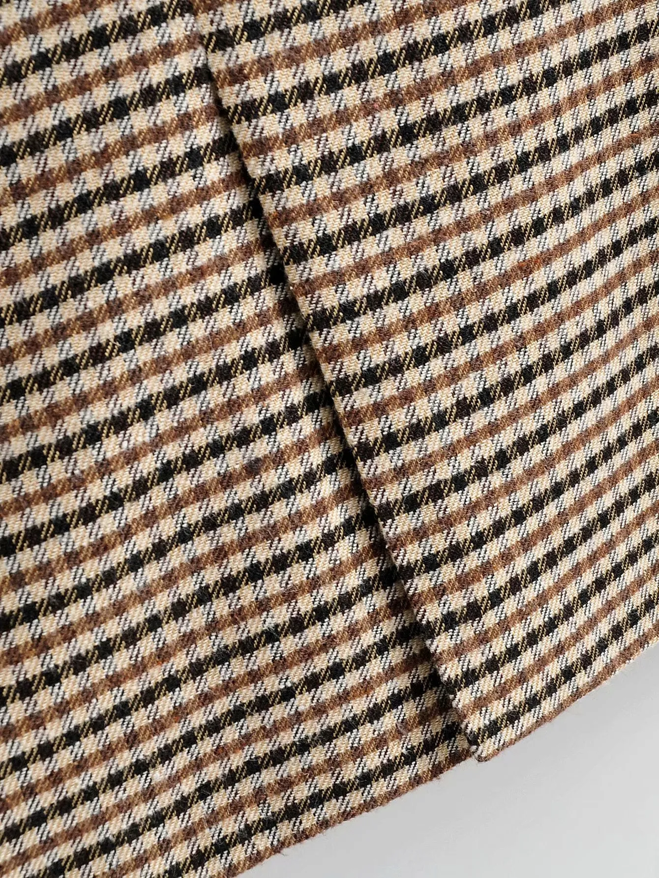 Single-breasted Houndstooth Coat Blazer Skirt Two-piece Suit