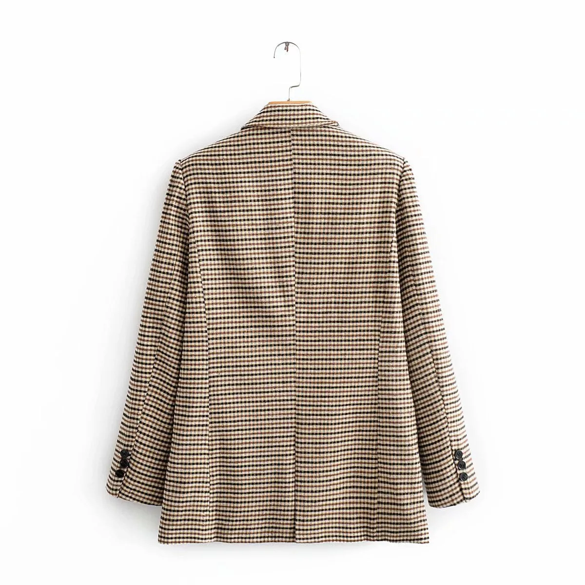 Single-breasted Houndstooth Coat Blazer Skirt Two-piece Suit