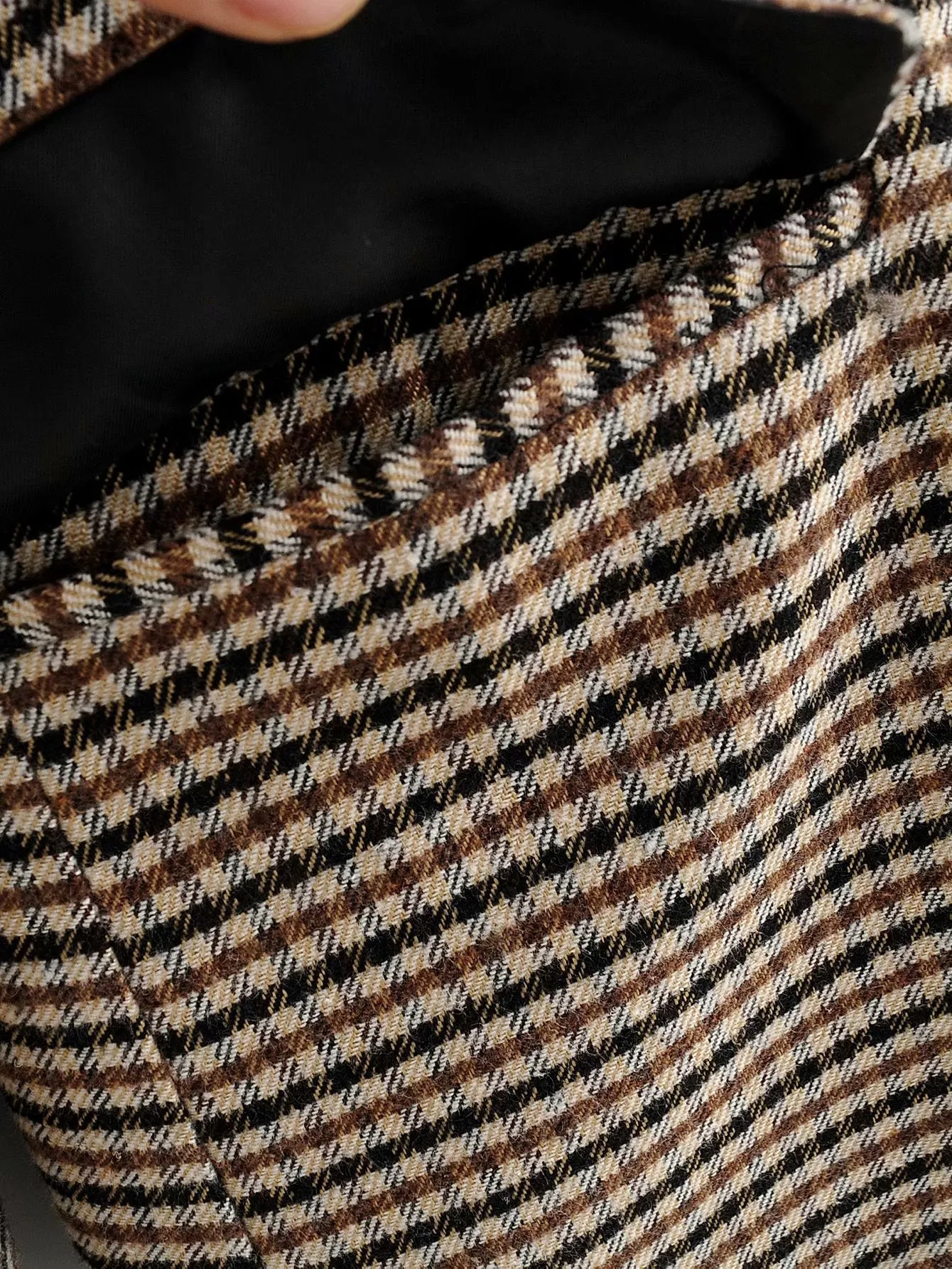 Single-breasted Houndstooth Coat Blazer Skirt Two-piece Suit