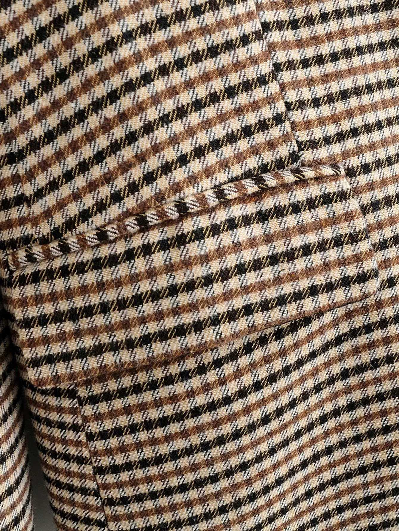 Single-breasted Houndstooth Coat Blazer Skirt Two-piece Suit