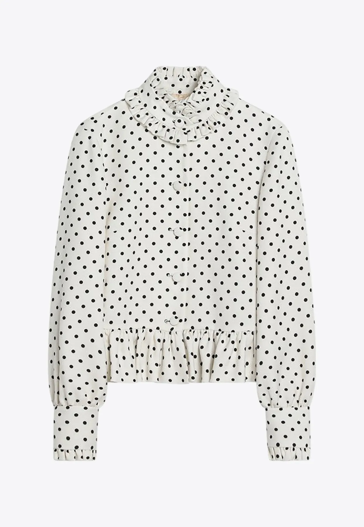 Single-Breasted Polka-Dots Jacket