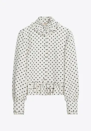 Single-Breasted Polka-Dots Jacket