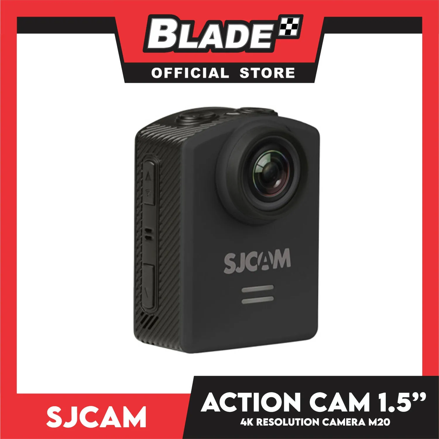 SJCAM Action Camera 1.5' ' LCD Screen M20 Water Resistant, Gyro Stabilization, 24 FPS 4K Resolution Camera High Definition (Black) 166 Wide Angles, 16 Mega Pixel