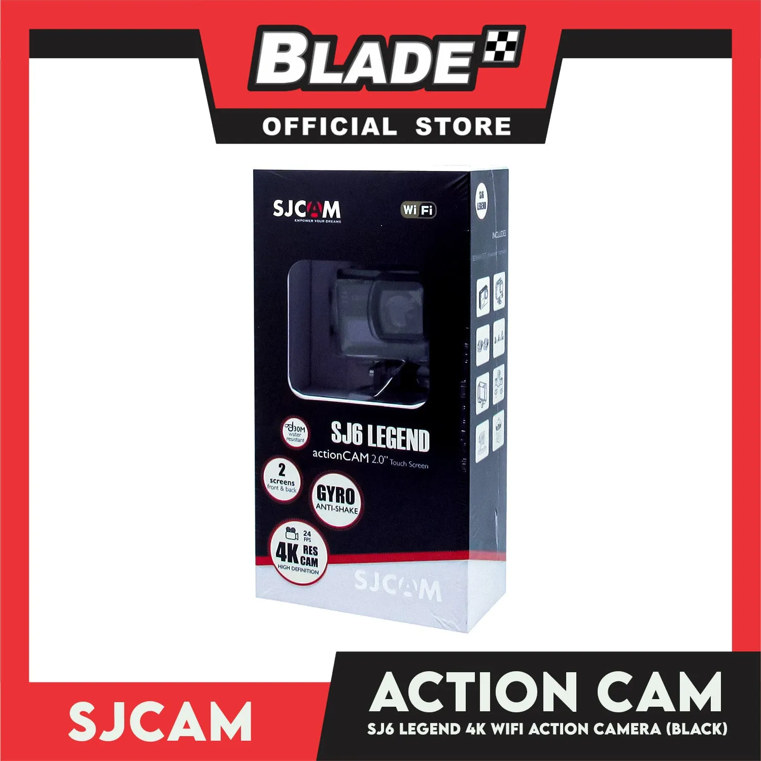 Sjcam SJ6 Legend 4K Gyro Anti-Shake WiFi Action Camera (Black)
