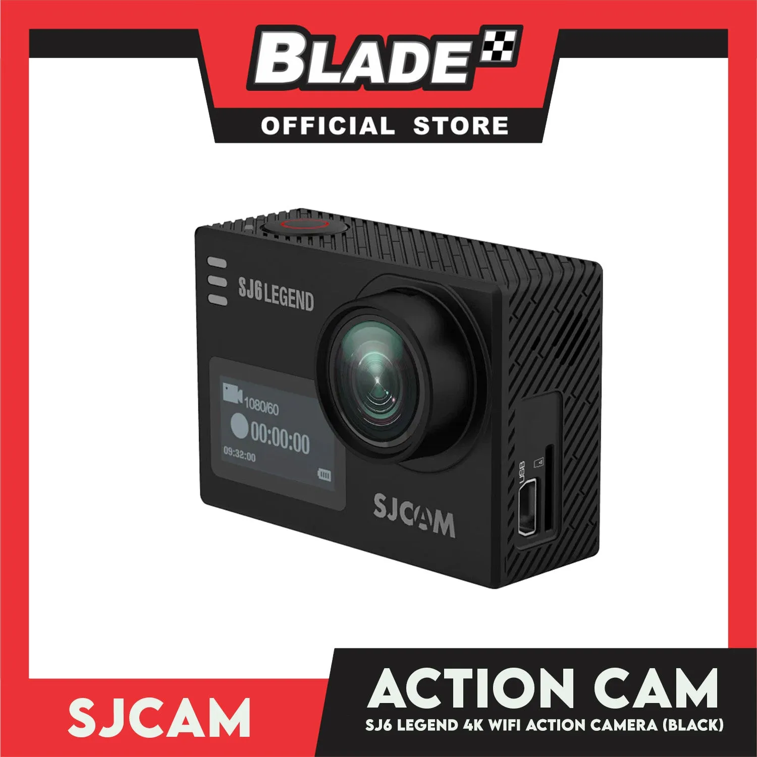 Sjcam SJ6 Legend 4K Gyro Anti-Shake WiFi Action Camera (Black)
