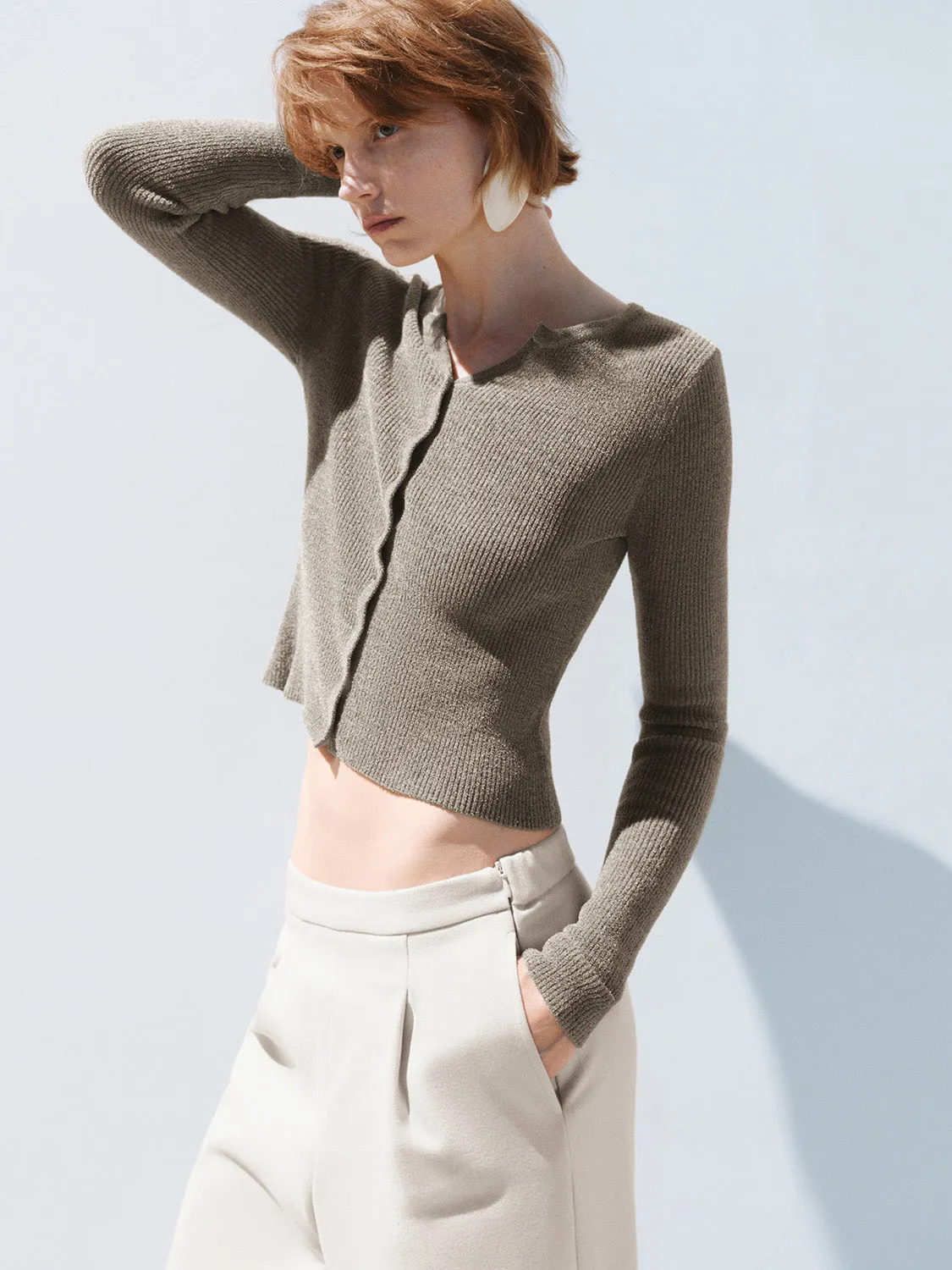 Skinny Cropped Knitted Cardigans