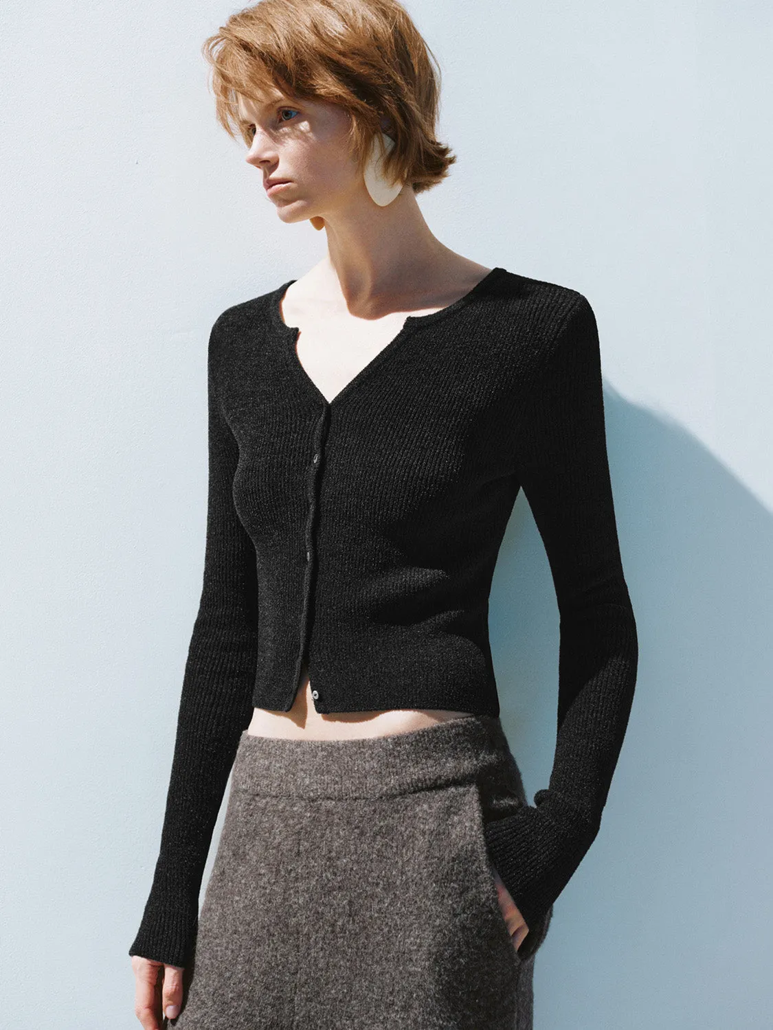 Skinny Cropped Knitted Cardigans