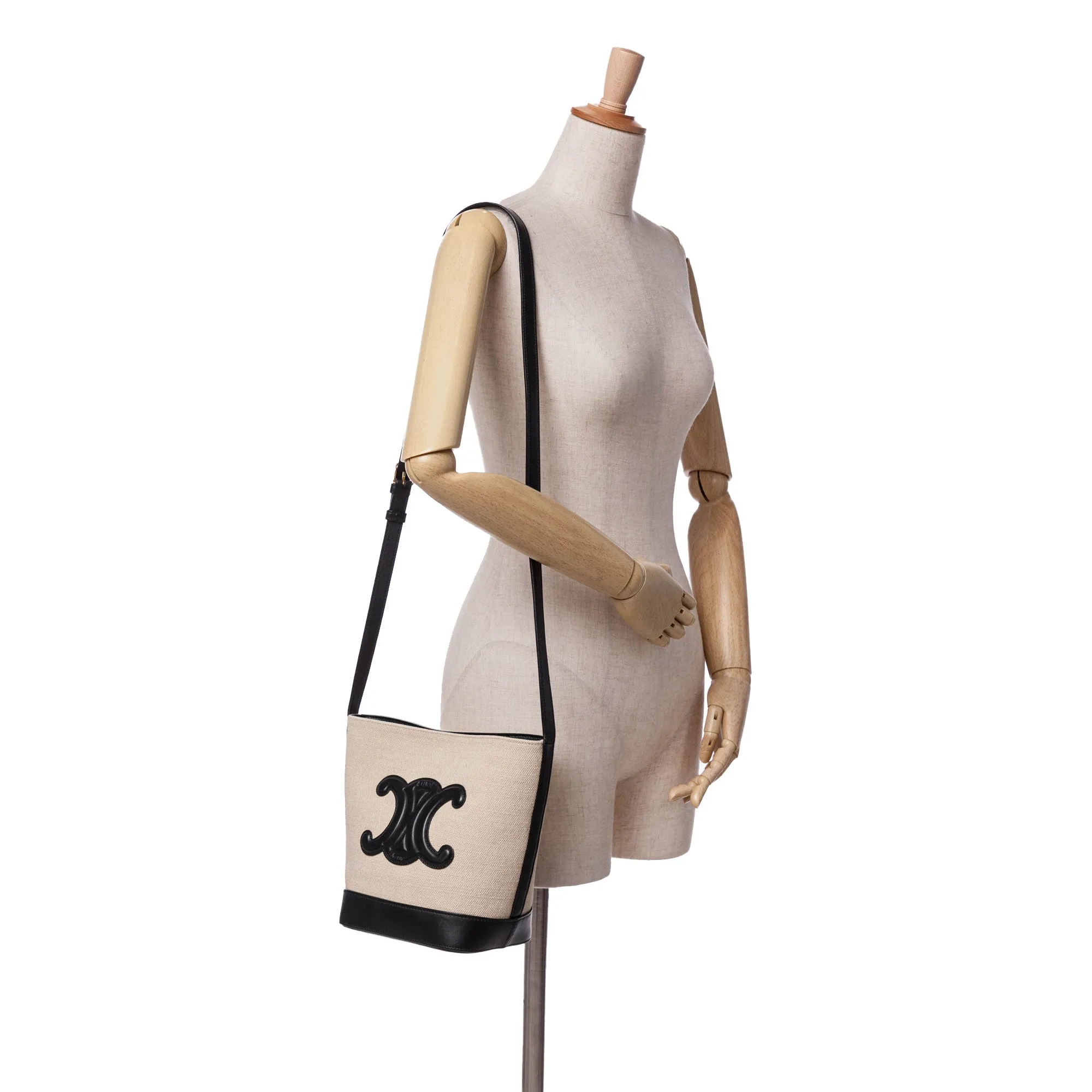 Small Canvas Triomphe Bucket Bag