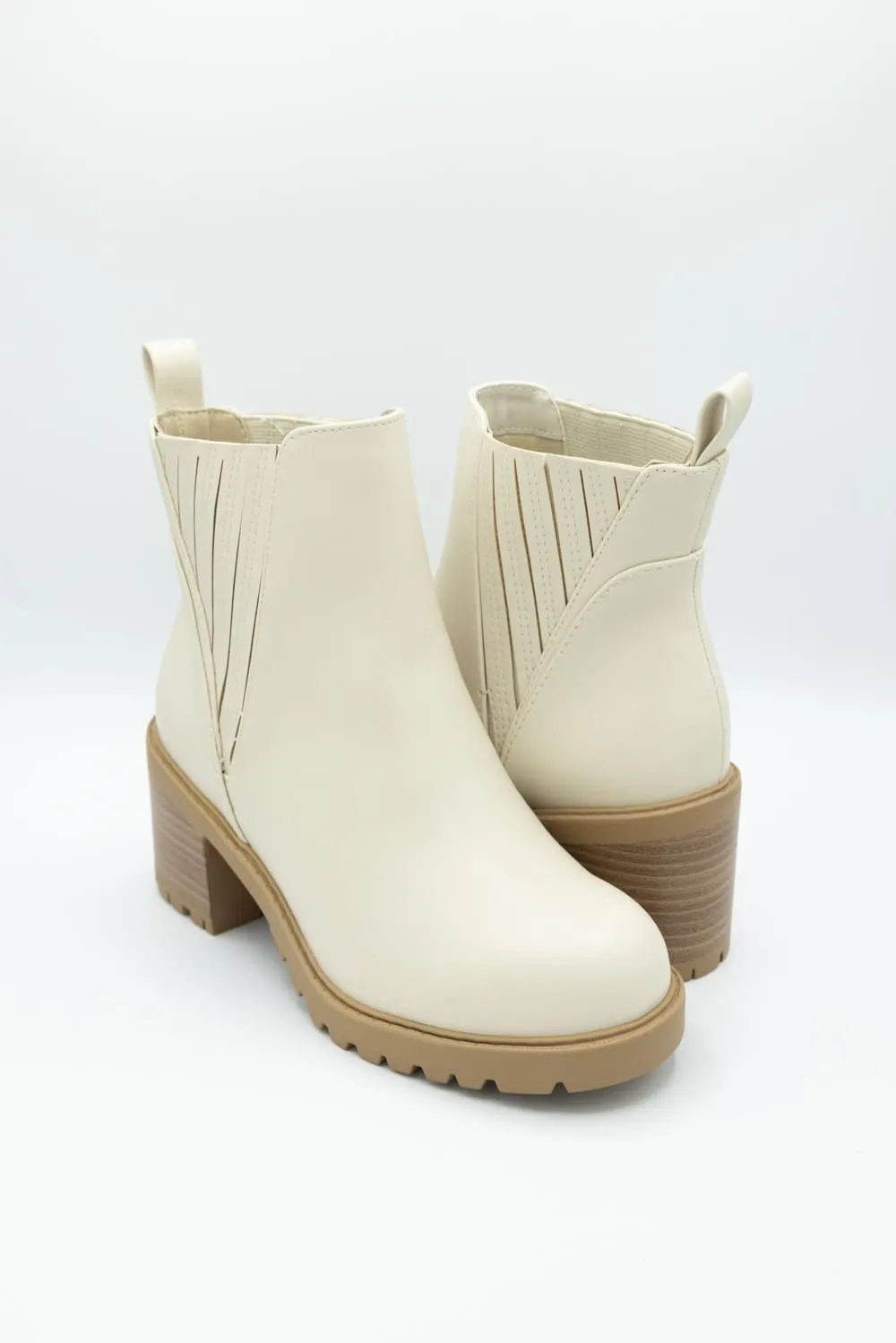 Soda Wisely Lug Booties for Women in Bone | WISELY-S BONE