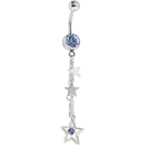 Solar Blue Gem SOARING STAR Chain Drop Dangle Belly Ring