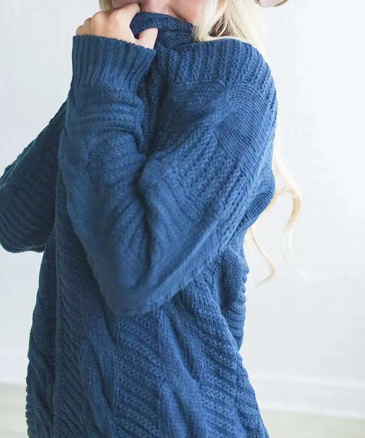 Solid Color Knit Long Cardigan Plus Size S-3XL
