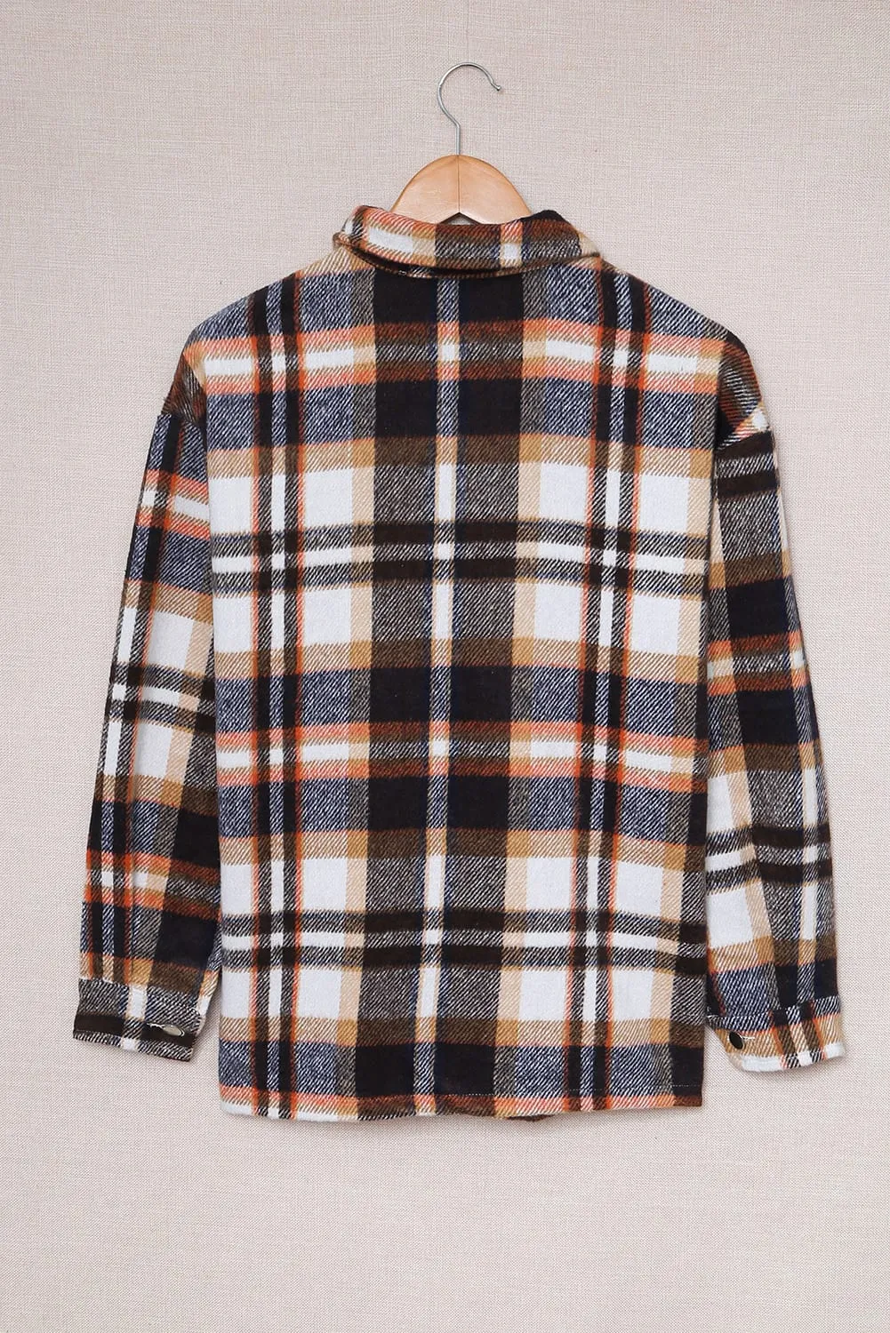 Sonnie Plaid Button Front Shirt Jacket with Breast Pockets