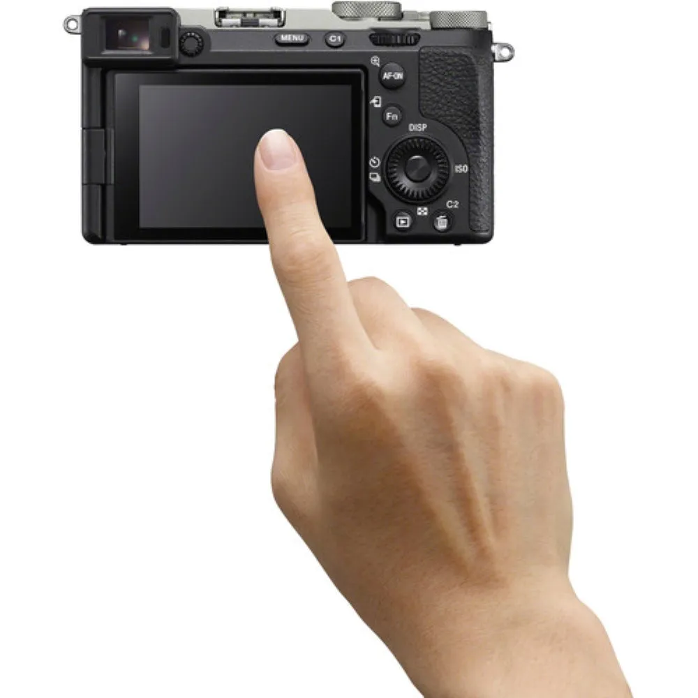 Sony a7C II Mirrorless Camera | Silver Bundle with 64GB Memory Card   Battery and Charger   Screen Protectors   Cleaning Cloth (7 Items)