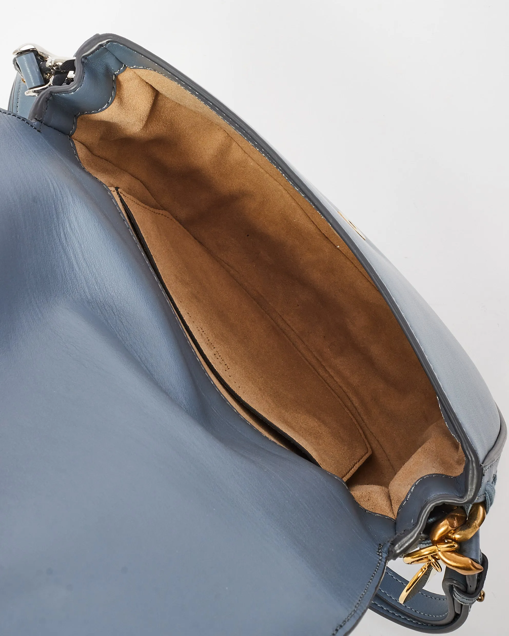 Stella McCartney Blue Leather Medium Frayme Bag