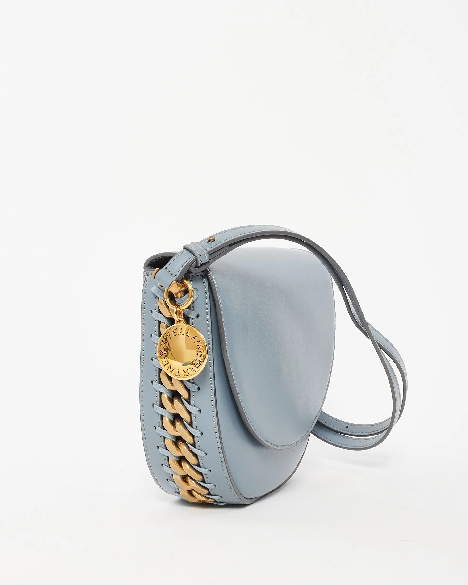 Stella McCartney Blue Leather Medium Frayme Bag