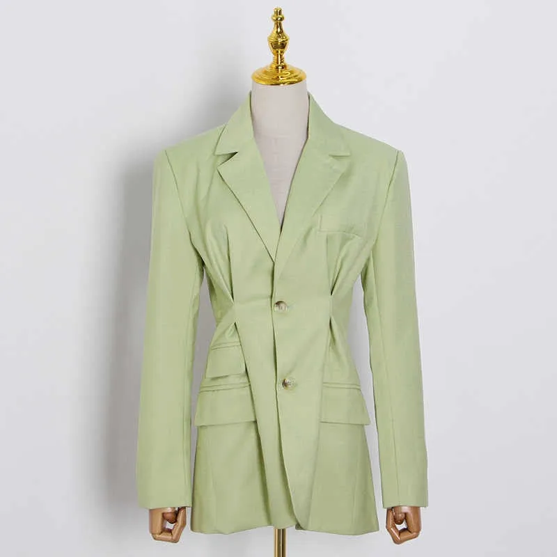 Streetwear Tunic High Waisted Women Blazer Coat