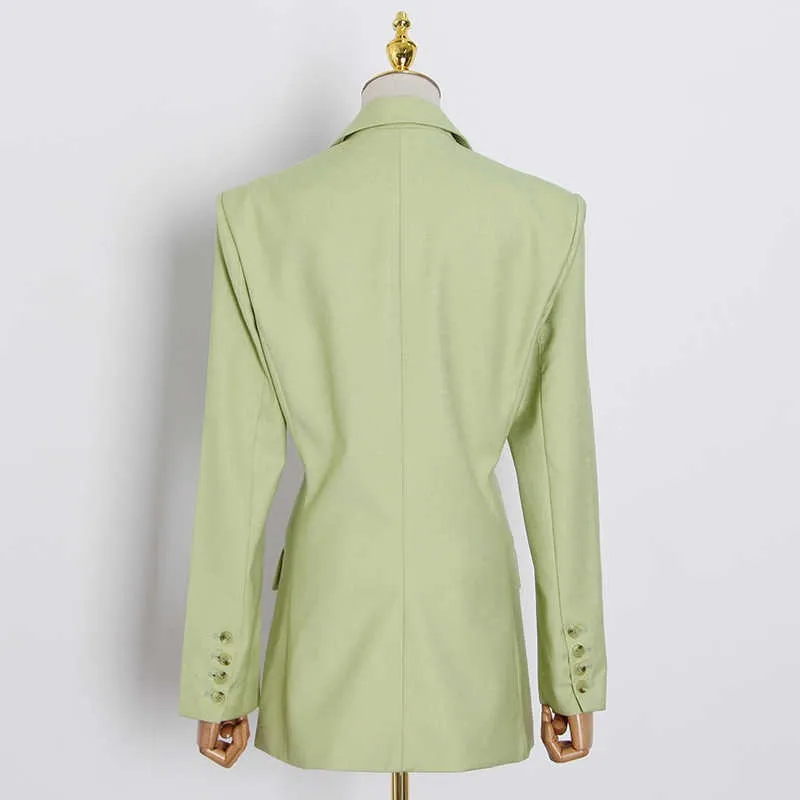 Streetwear Tunic High Waisted Women Blazer Coat