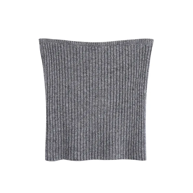 Stripe Tube Tops Cardigans Sweaters Two-piece Set