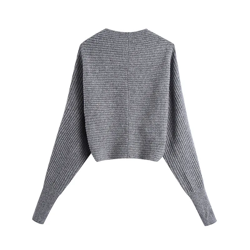 Stripe Tube Tops Cardigans Sweaters Two-piece Set