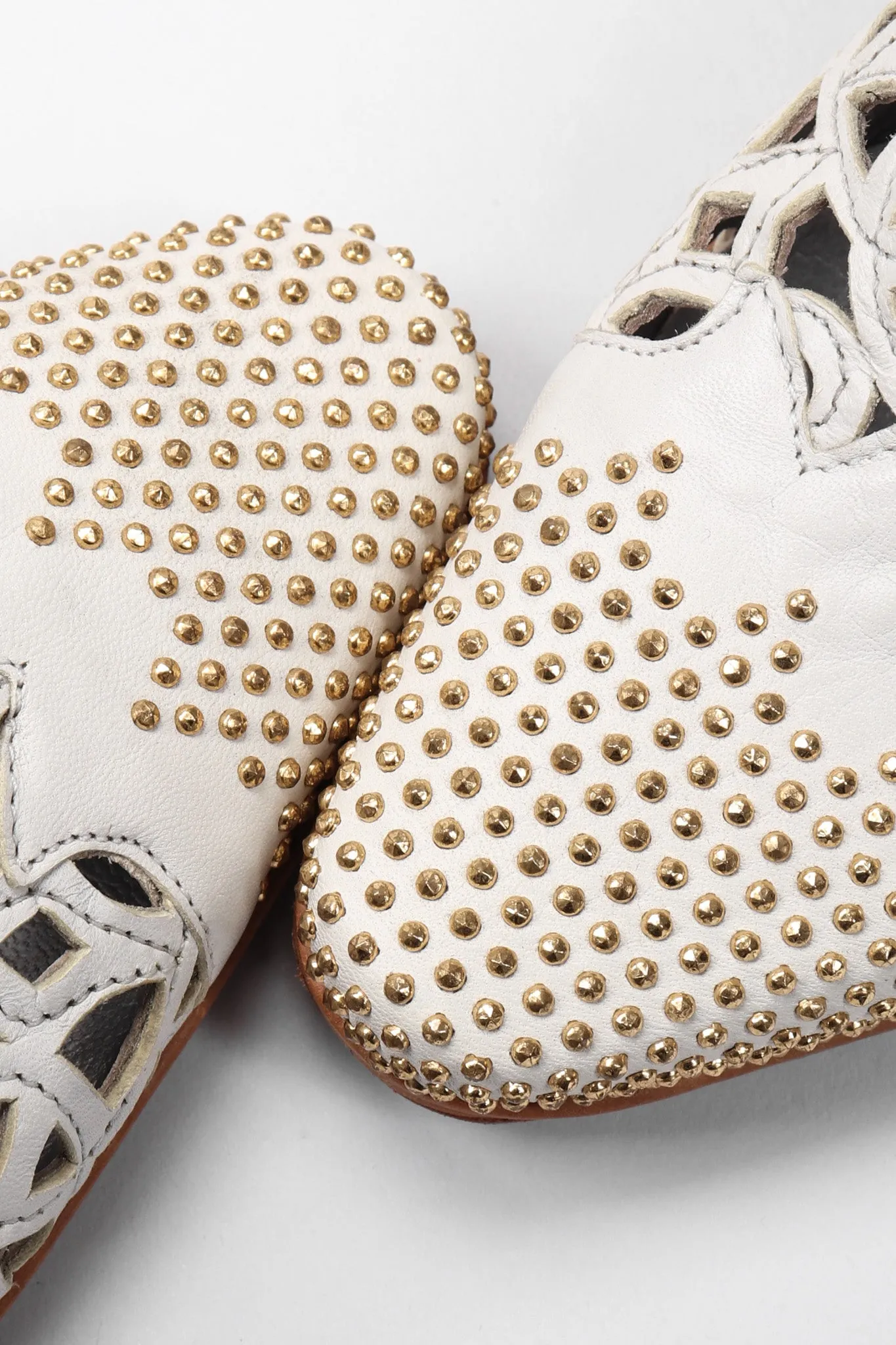 Studded Leather Lace Booties