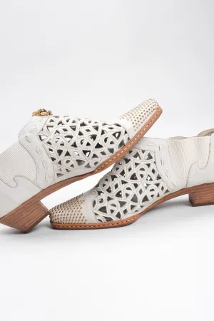 Studded Leather Lace Booties