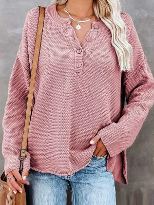 Stunncal Comfy Button Sweater