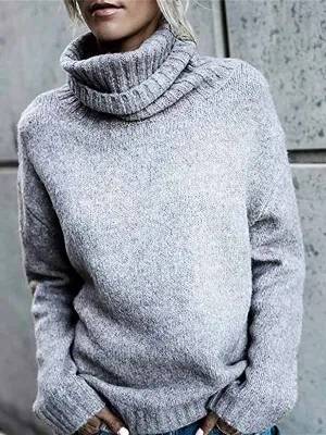 Stunncal Solid Color Turtleneck Long Sleeve Sweater(6 colors)
