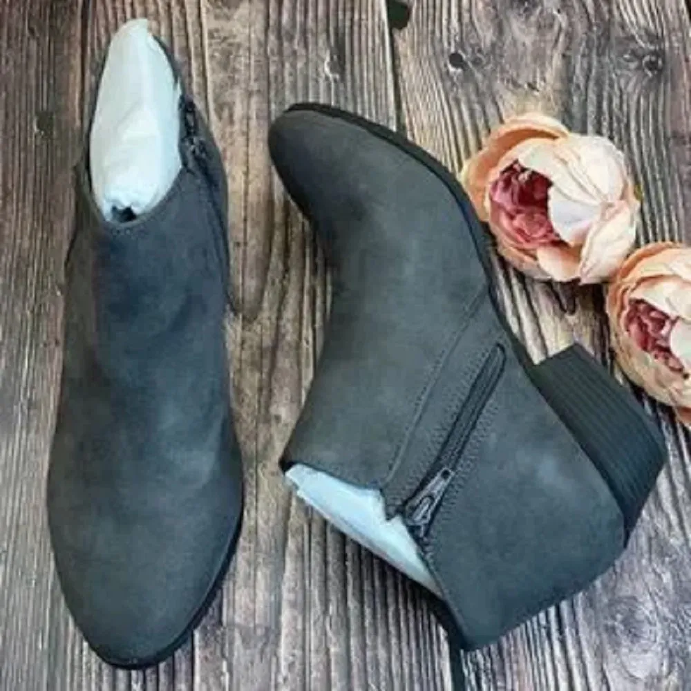 Style & Co Gray Wiley Ankle Booties 8