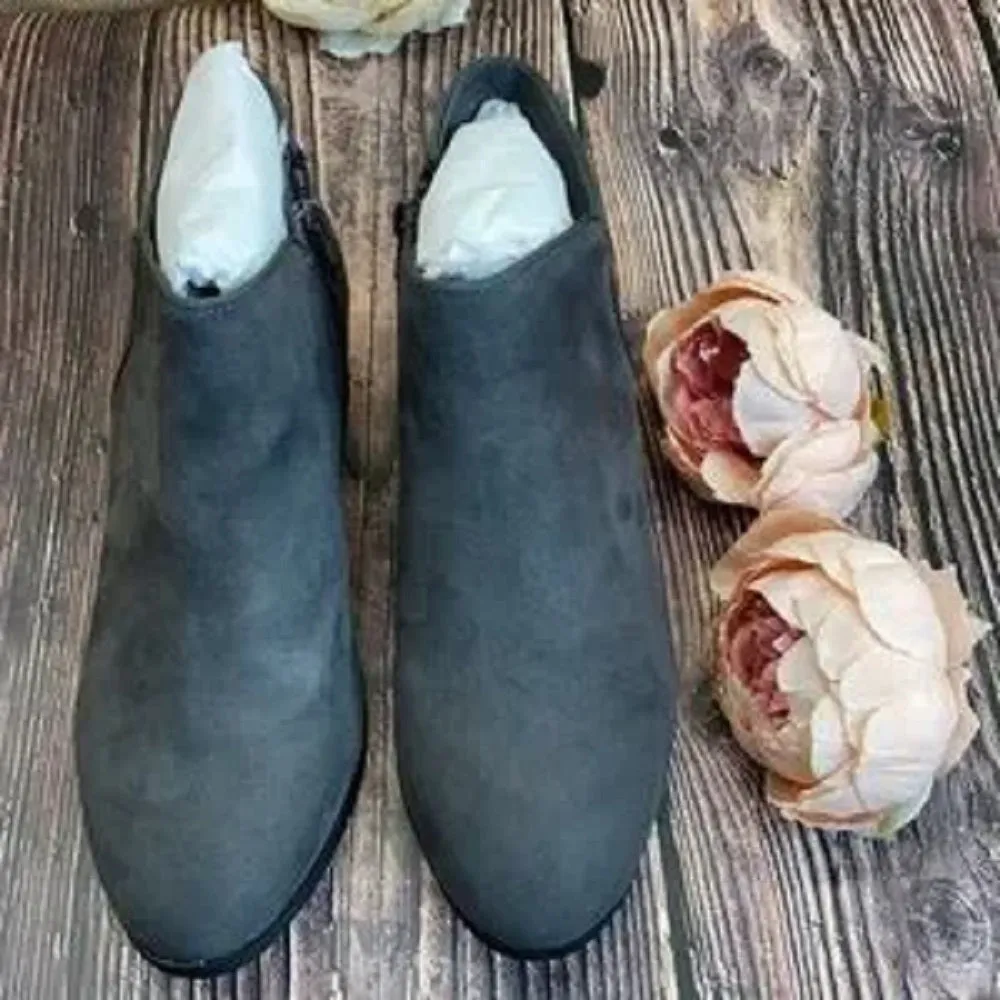 Style & Co Gray Wiley Ankle Booties 8