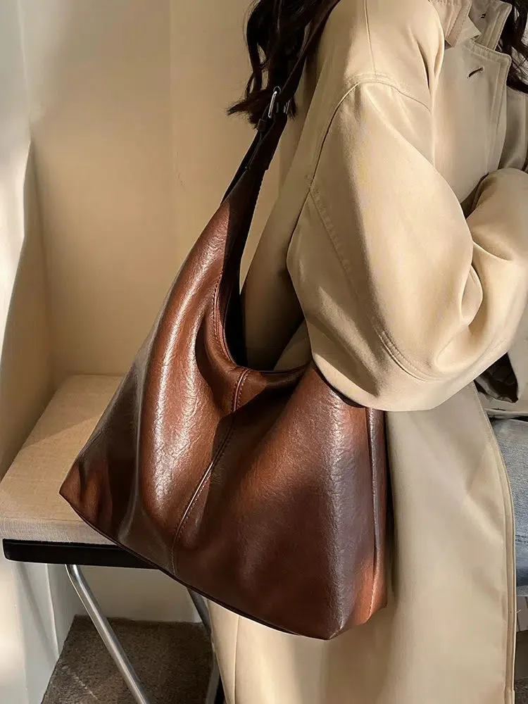 Stylish Large Leather Tote Bag