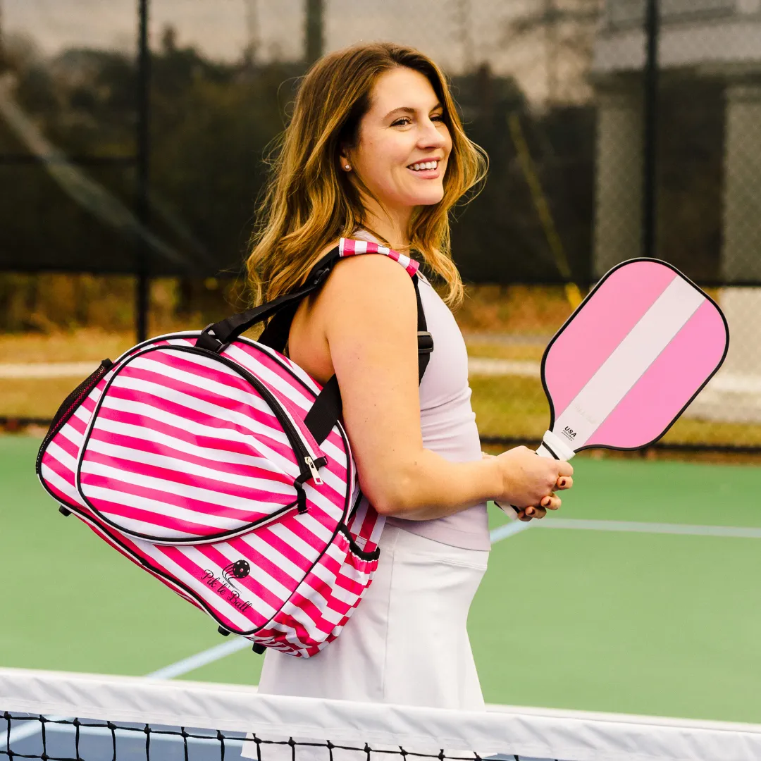 Stylish Stripe Pink Sport Premium Women's Pickleball Bag