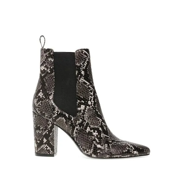 Subtle Grey Snake Boots