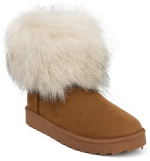 Sugar Women's Radient Slip On Winter Boots Warm Winter Booties Cognac 8