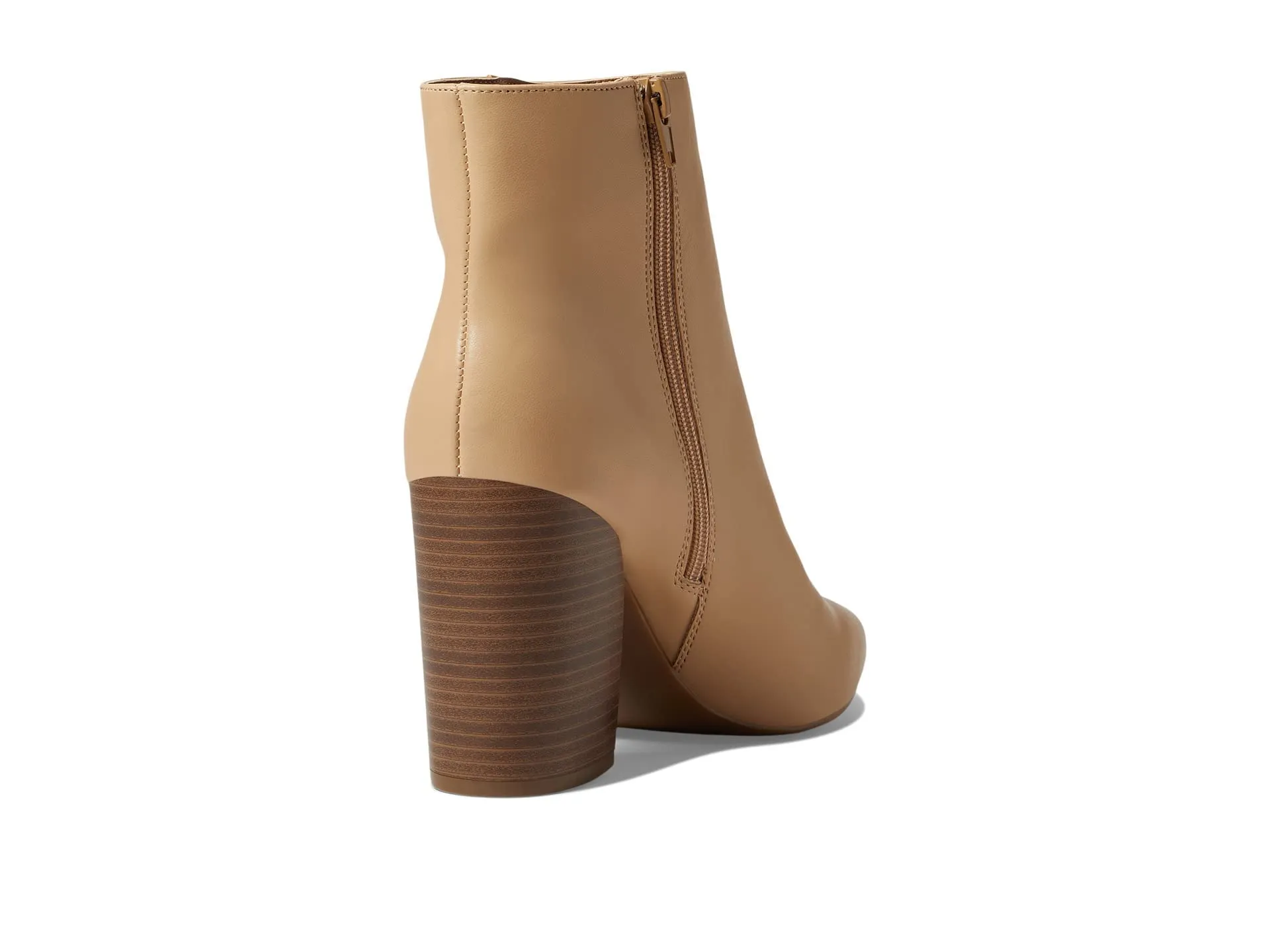 Sugar Women's Winter Chelsea Booties - Chunky High Heel, Pointed Toe, Fashion Ankle Boots-Evvie-Tan Smooth Size-7