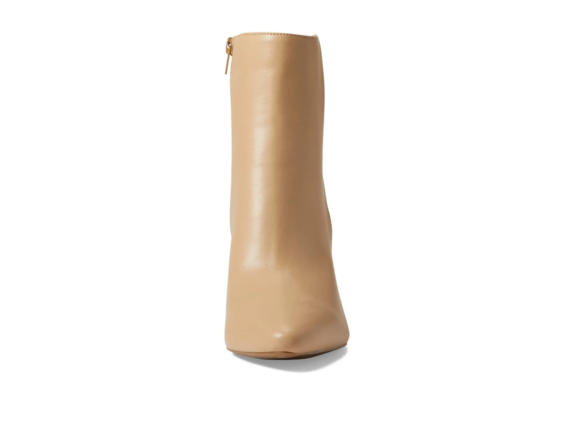 Sugar Women's Winter Chelsea Booties - Chunky High Heel, Pointed Toe, Fashion Ankle Boots-Evvie-Tan Smooth Size-7