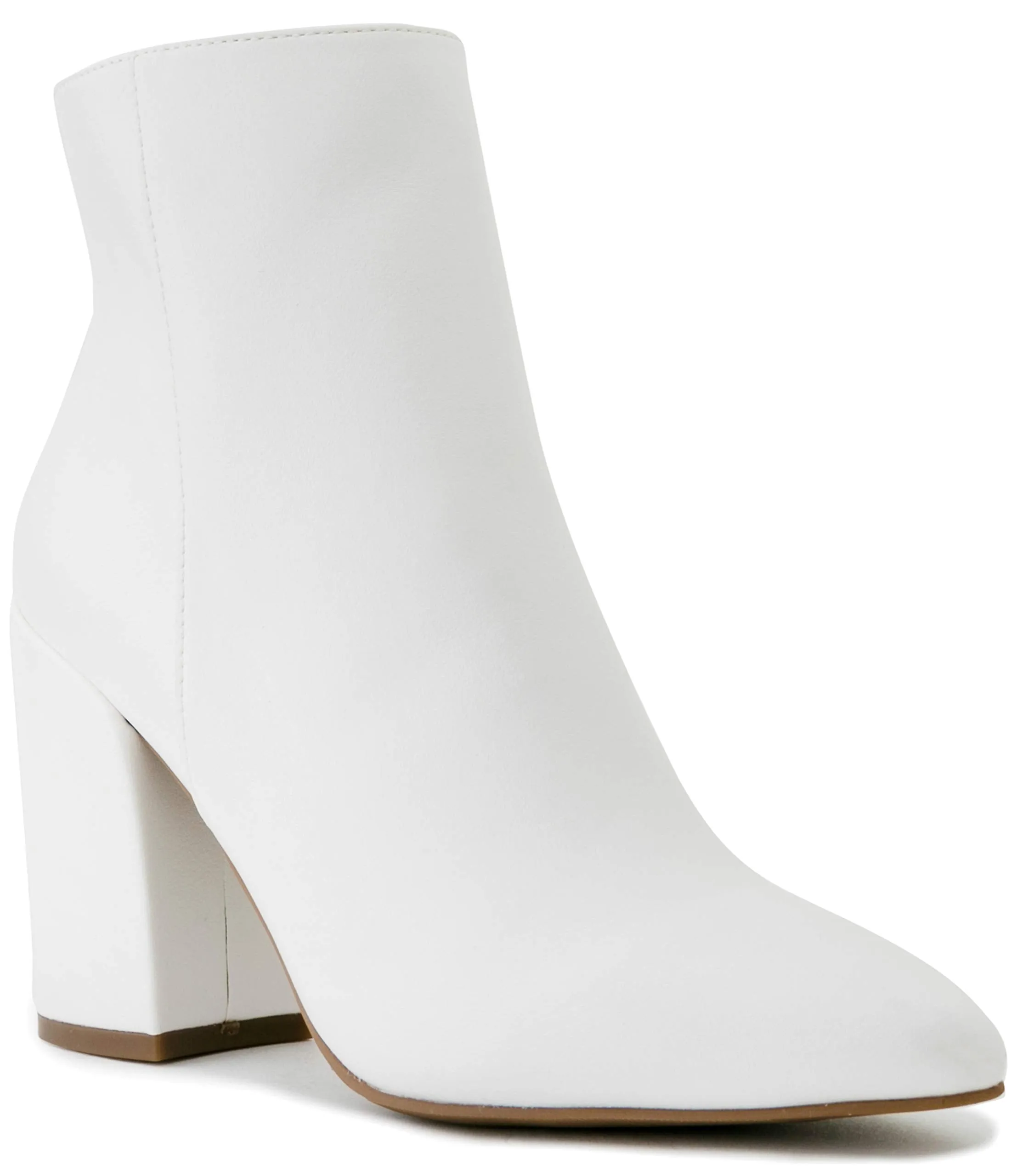 Sugar Women's Winter Chelsea Booties - Chunky High Heel, Pointed Toe, Fashion Ankle Boots-Evvie-White Size-11