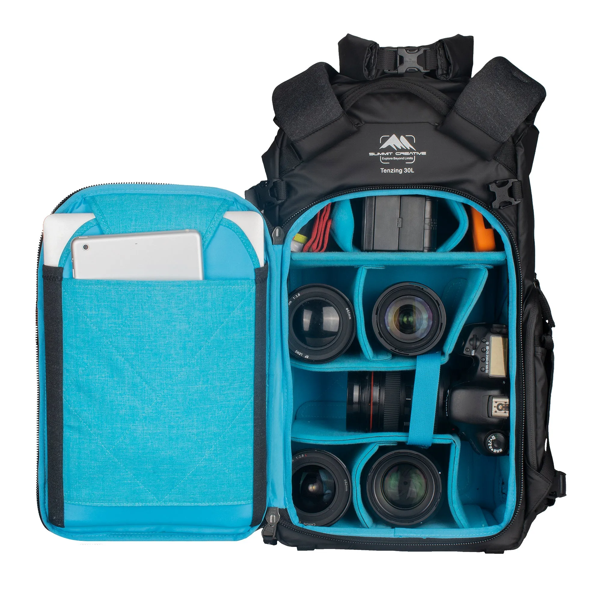 Summit Creative Tenzing Rolltop Medium Camera Backpack 30L Black