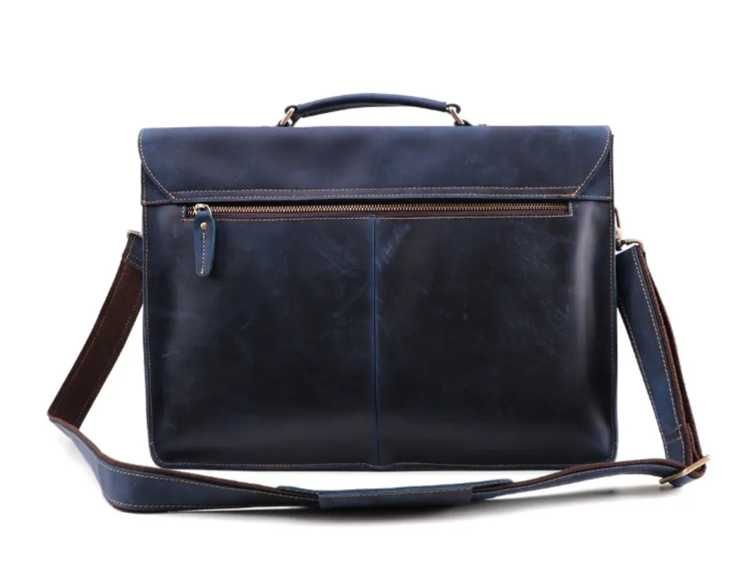 Supreme Leather Office Flap Briefcase 15.6 inches Laptop Carrying Bag