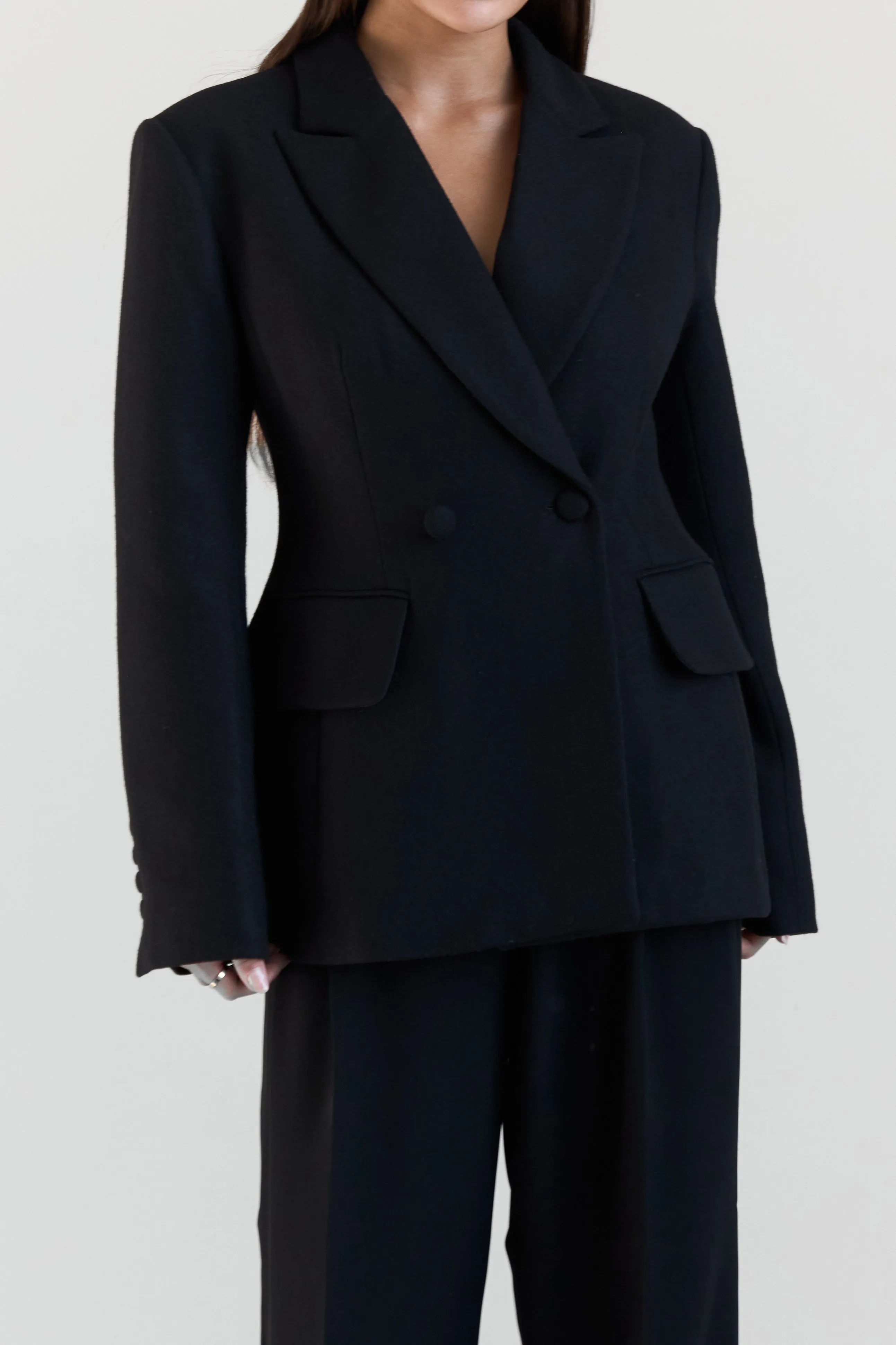 Tailored Hourglass Wool Blazer